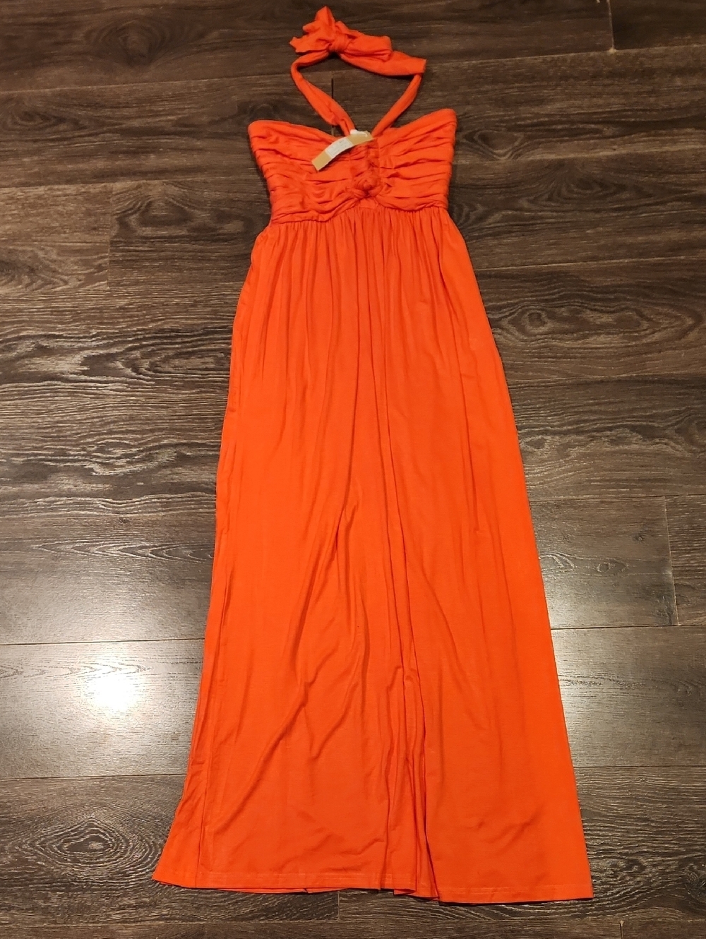 ❤️ NWT! CATWALK STUDIO CORAL HALTER OR STRAPLESS MAXI DRESS, LARGE - Picture 2 of 9